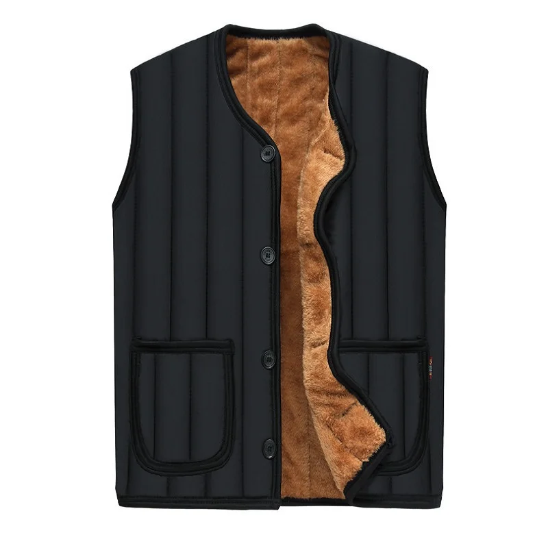 

2018 Jacket Men Sleeveless Veste homme winter fleece waistcoat for men striped warm vests male with many pockets men vest