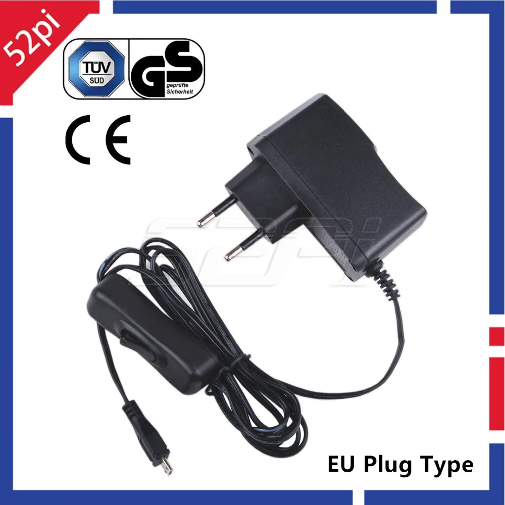 

5V 2.5A Power Supply Adapter EU / US / UK Plug Charger with ON/OFF Switch Cable for Raspberry Pi 3 Model B / 3 B+, 3B Plus
