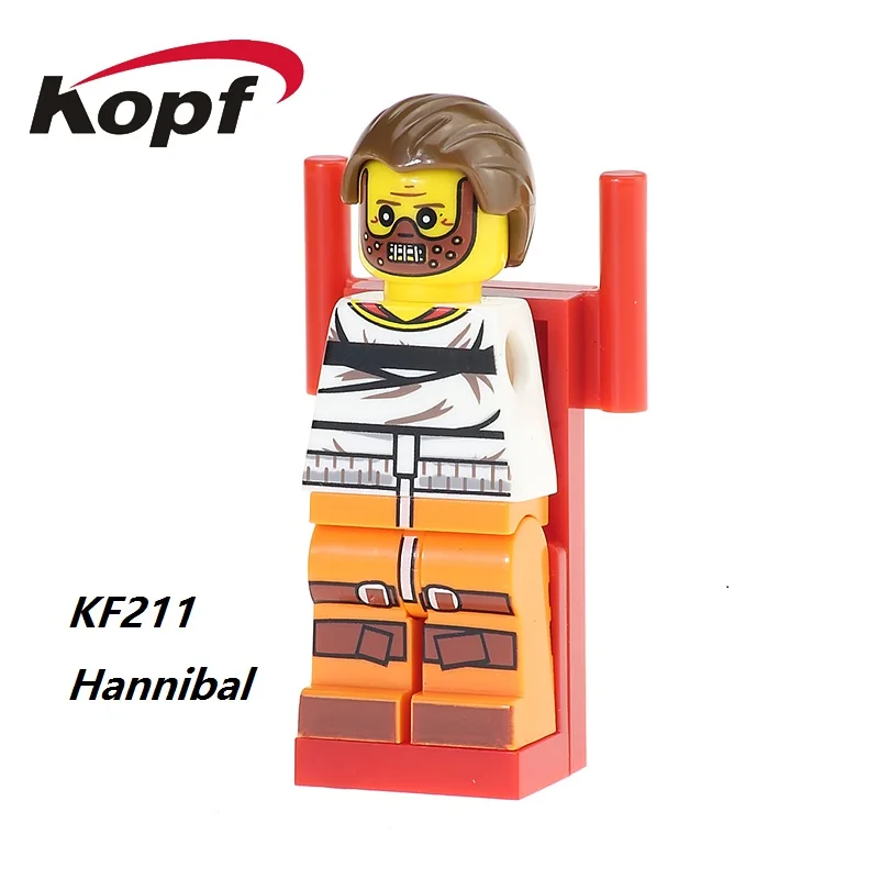 

Building Blocks The Horror Theme Movie Hannibal Candyman Exorcist Clockwork Orange Bruce Banner Bricks Children Gift Toys KF211