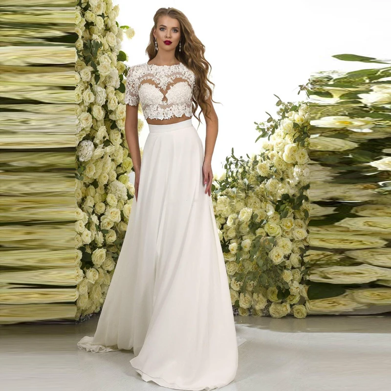 estilos frescos precio más bajo con lo último Romántica de Dos Piezas Vestidos de Novia de Encaje Gasa del Tren ... estilos frescos precio más bajo con lo último Romántica de Dos Piezas Vestidos de Novia de Encaje Gasa del Tren ...