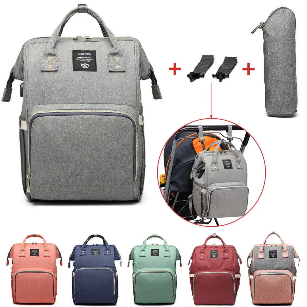 

New Baby Diaper Bags With USB Interface Large Capacity Travel Backpack Nursing Pack Waterproof Nappy Bag Kits Mummy Maternity