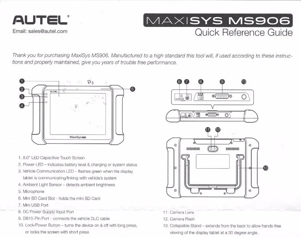 Autel Maxisys MS906 Diagnostic Tool Audi Bmw engine