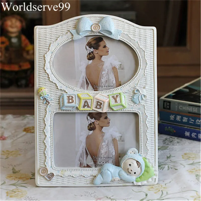 6inch Double Frames Resin Baby Picture Frames Home Decor Photo Frames