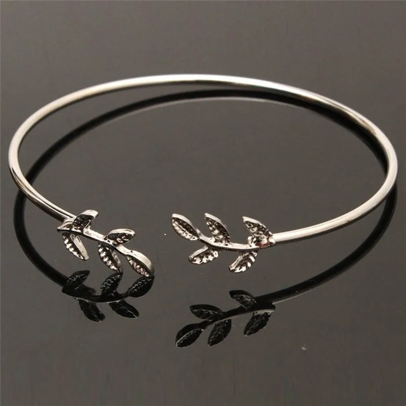 Bracelets for women luxury brand Leaves Cuff Women Bracelet Delicate Leaf Open Bangle Bracelet Armbanden Voor Vrouwen M16 (3)