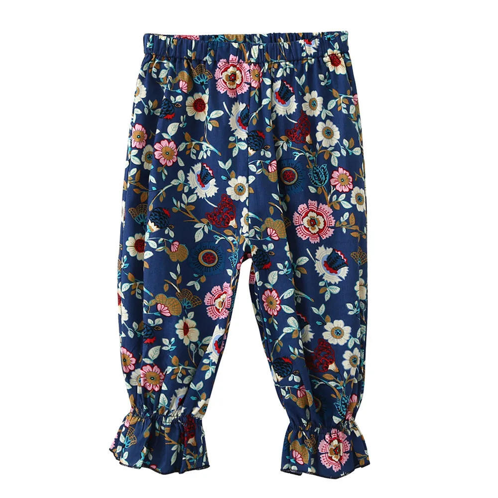 

2019 Baby Girl Harem Pants Summer Girls Trousers Kids Pure Cotton Pants Children Ankle-length Pants 1-7 Years Toddler Outfit