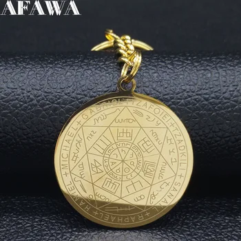 

2020 Fashion Witchcraft Pentagram Stainless Steel Keychains for Women Gold Color Key Chains Jewelry llaveros para mujer K1162S02