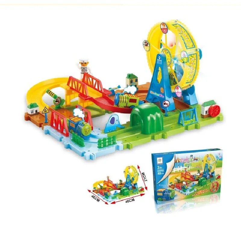 

Sky Wheel Garden DIY Track Electric Train Building Block Toy Boy Gift Learning&Educational Toys For Chilren 2109A Withno Box