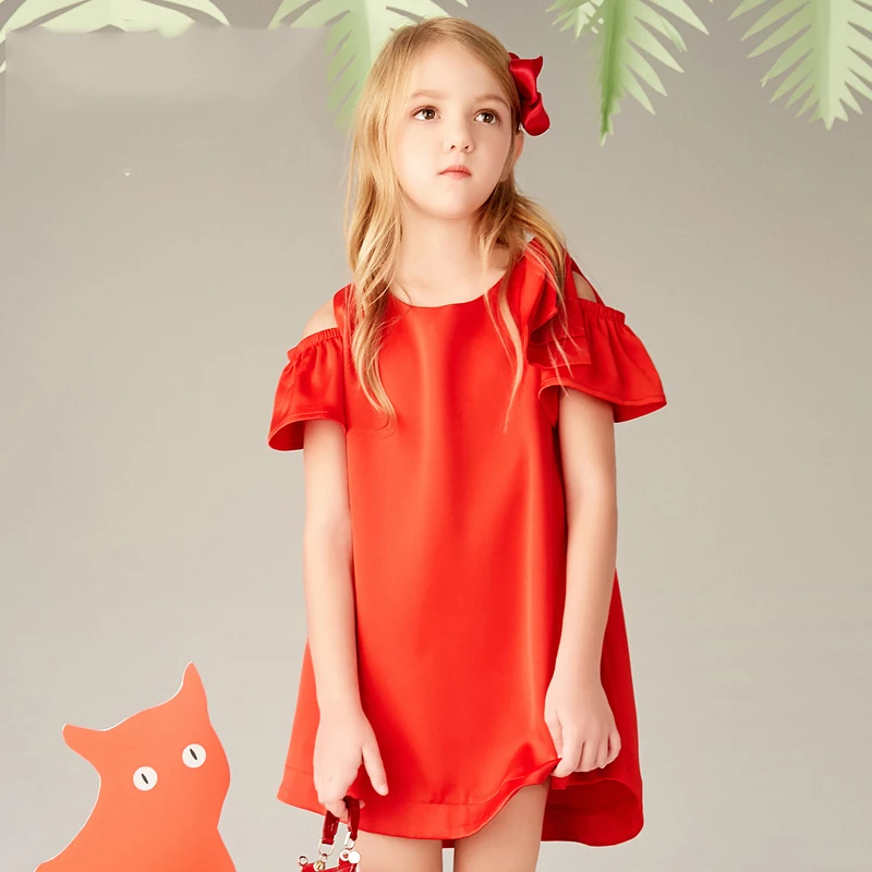 

Children's dress girl's red dress Korean version super-foreign princess dress