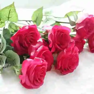 10 шт. Искусственные цветы Шелковые цветы для свадебного букета вечерние украшения для дома - Цвет: rose red