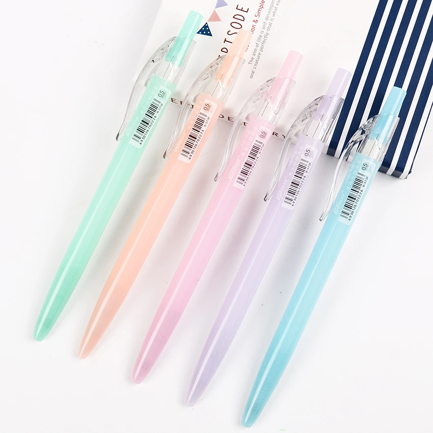 5pcs/lot Jelly Color Ballpoint Pen Blue Ink Stationery School Office Supply New 