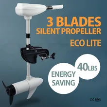 Moteur marin électrique 40lb blanc pour faire de la traîne dans l'eau salée