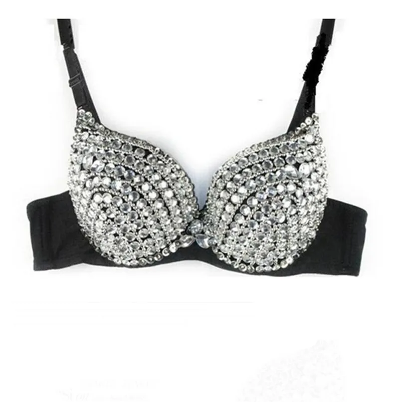 Sexy Lingerie Porno Women's Fashion New Punk  Lady Goth Silver  Studded  Bra Sujetador Mujer Sostenes Bralette Encaje #F#30OC172