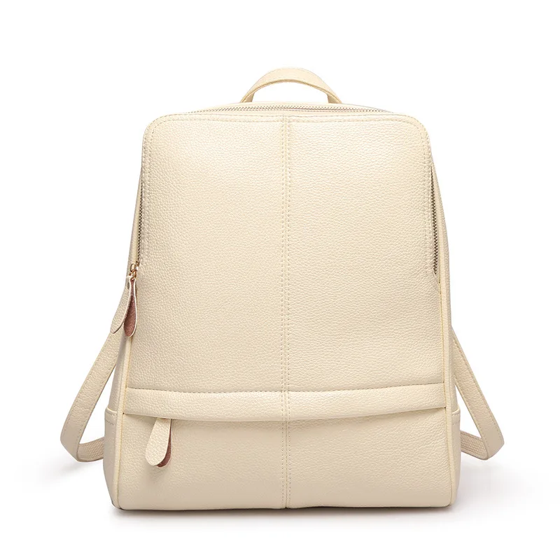 2017 New Fashion Woman Bags Concise Leisure Korean Style Embossed Backpack Solid Color Black White Rose