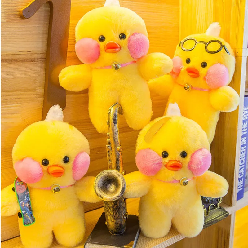 

25cm Lalafanfan Plush Stuffed Toys Doll Net Red Duck Kawaii Cafe Yellow Duck Change Clothes Plush Toys Girls Gifts Toys