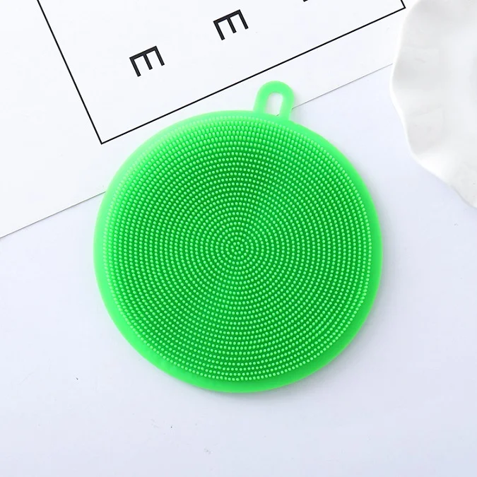 New Better Magic Sponge Silicone Scrubber For Mild Scrubbing Brush Bowl Pot Pan Cleaner Heat-resistant Pads 1PC Dropshipping - Цвет: SiliconeSpongeGreen