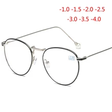 1,0-1,5-2,0-2,5-3,0-3,5 до-6,0 очки по рецепту для женщин модные круглые оправы готовые близорукость очки дамы