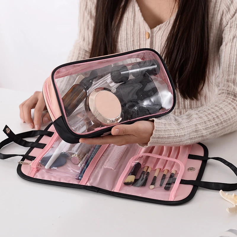 

Adispulent Fashion Women Travel Cosmetic Bag Double Layer Beauty Zipper Makeup Case Pouch Toiletry Organizer Holder Make Up Bag