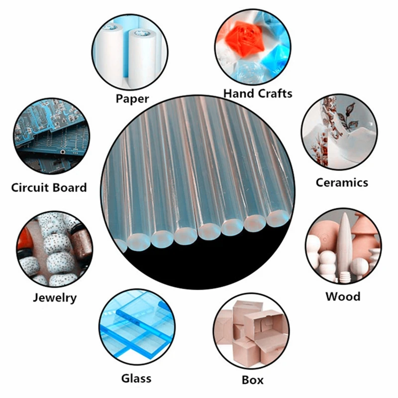 10 шт./лот, нетоксичные прозрачные клеевые палочки 11 мм X 190 мм для самостоятельного изготовления ювелирных изделий, Электрический клеевой пистолет, альбом для рукоделия, инструменты для ремонта дома