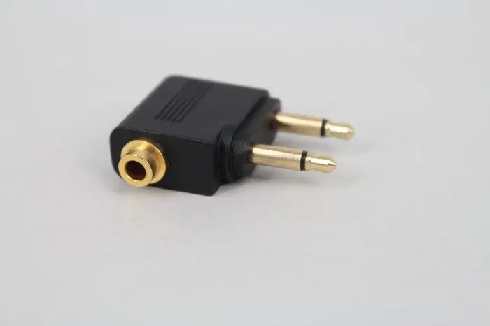 3 5 Jack Gold plated Airplane Headphone Audio Converter Connector Double 3 5mm Mono Plug to 3 5mm Dual Channel Stereo Jack