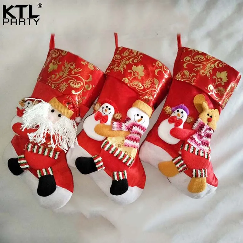 

KTLPARTY 42cm*22cm top grade stereoscopic christmas stocking children gift bag