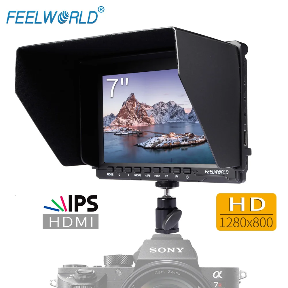 Feelworld 7 &quotIPS ультратонкий дизайн 1280x800 HD HDMI на камеру полевой монитор с сенсорным