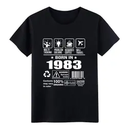 Для мужчин родился в 1983 футболка трикотажные 100% хлопок круглый воротник узор Солнечный свет Мода демисезонный оригинальный