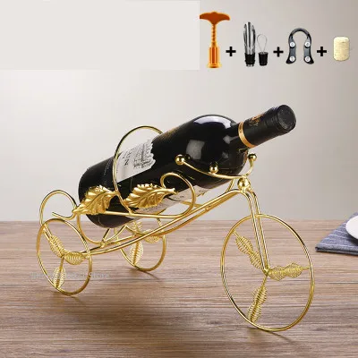 New Creative Metal Wine Rack Artwork Wine Holder Creative Wine Bottle Stand Practical Decoration Bracket - Цвет: 18