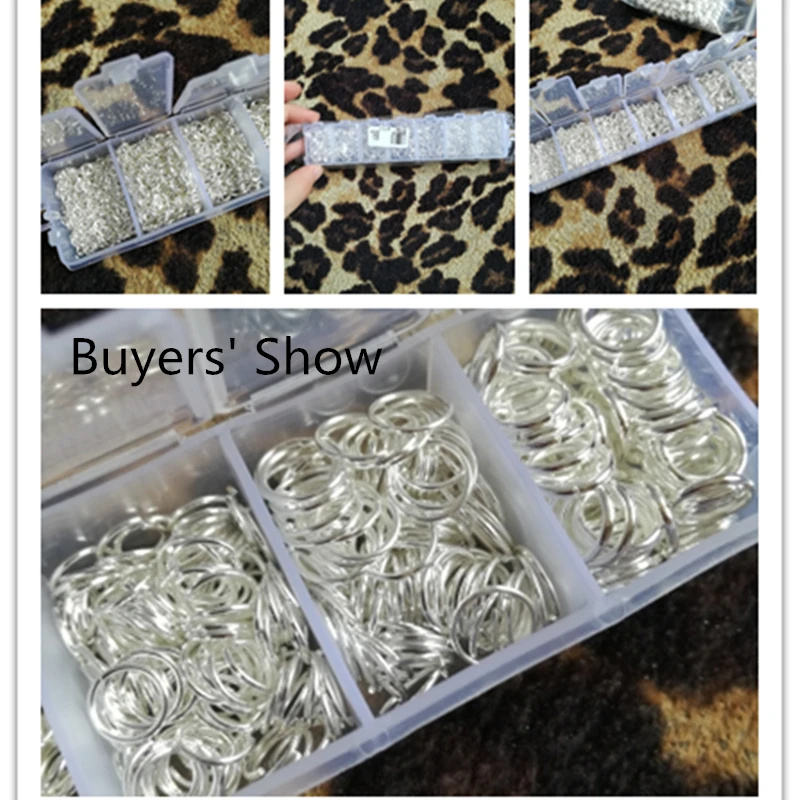 1 коробка Doreen Box 1500 шт. открытые переходные кольца серебряного цвета сплав для