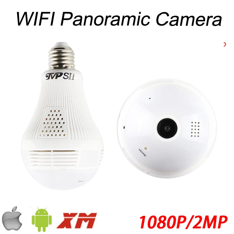 

1080P 2MP Full HD 128G Fisheye 3D VR Infrared Panoramic Bulb Wifi Wireless Night Vision IP CCTV Surveillance Camera FreeShipping