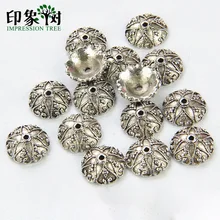 Серебристые шармы из сплава цинка, 10 шт., 12 мм, промежуточные и концевые бусины в форме цветков и звезд для самостоятельного изготовления браслетов и других ювелирных украшений, модель 847