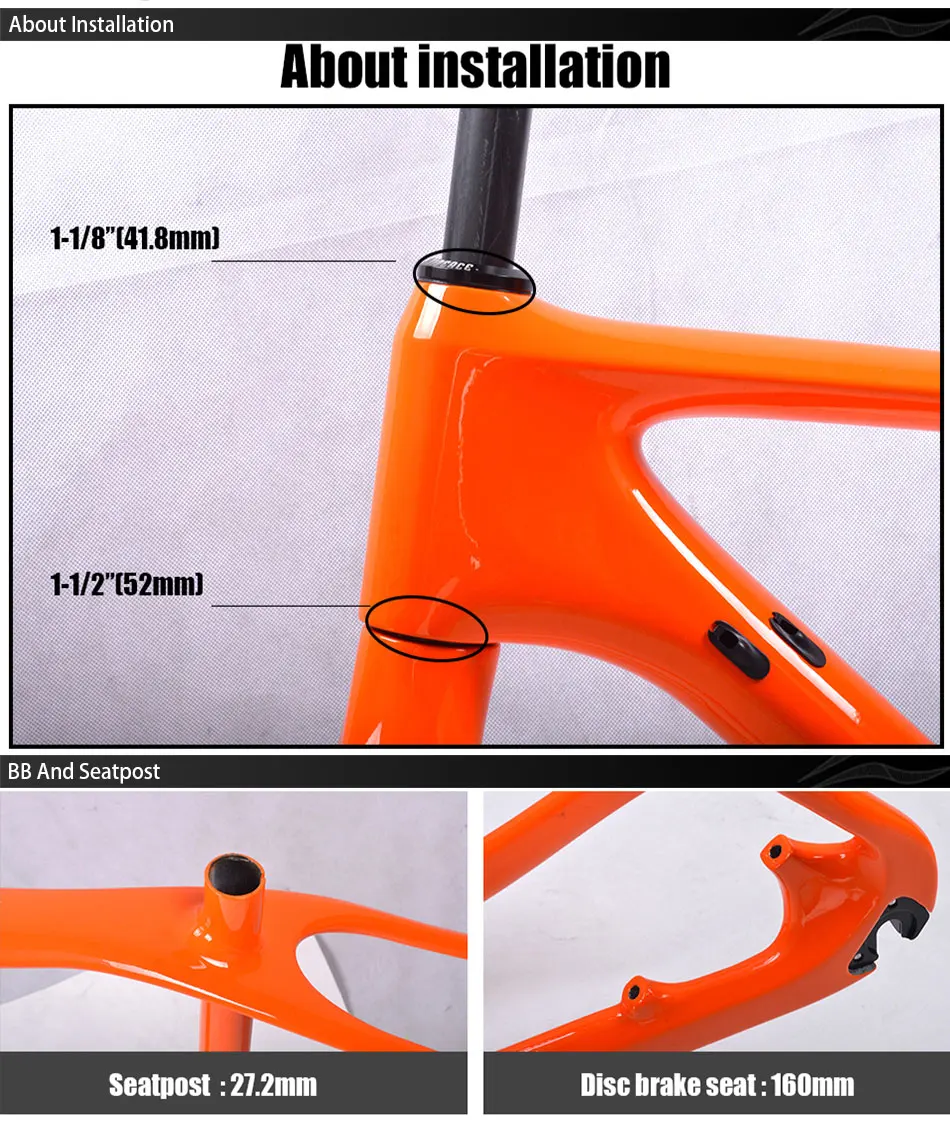 Excellent OEM Rigid mountain bike frame disc 29er 27.5er 142*12 or 135*9 Carbon MTB Frameset with fork together on sale 8