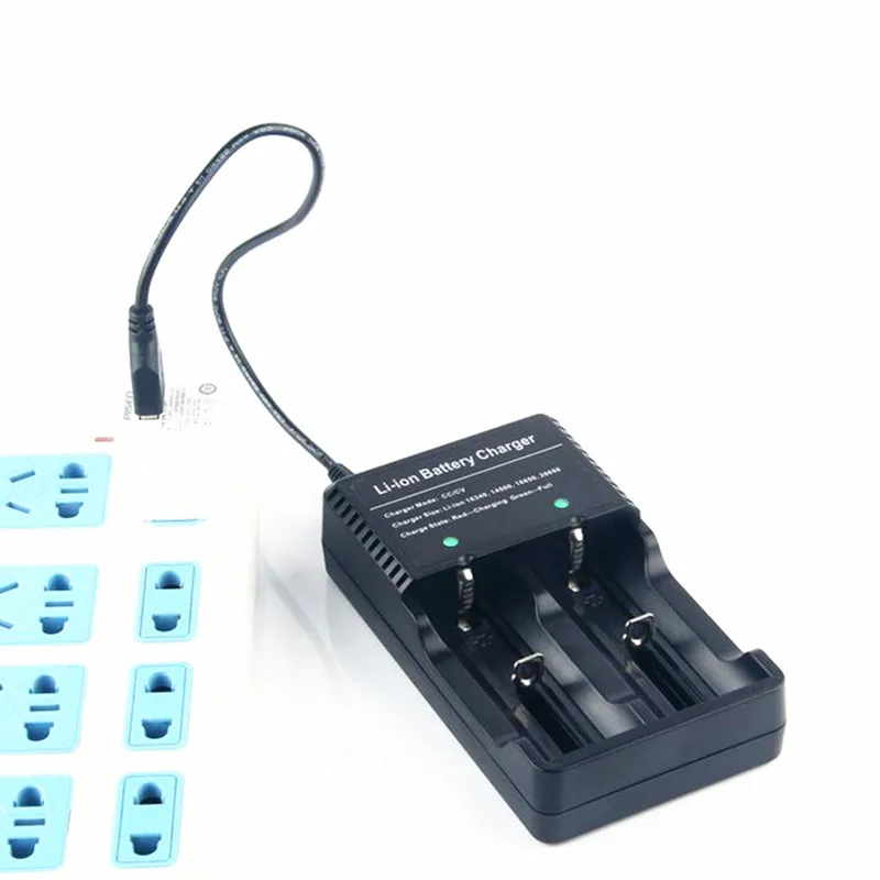 5 в USB разъем интеллектуальное двойное зарядное устройство Li Ion 18650 14500 16340 26650 2 шт