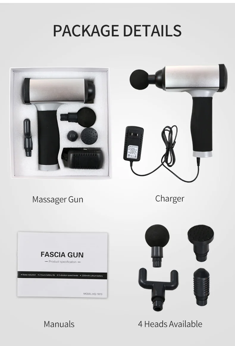 Jinkairui Newest Electric Massage Gun with Vibration Body Massage 5 Modes Rechargeable Large Capacity Relieve Pain As Cool Gift6