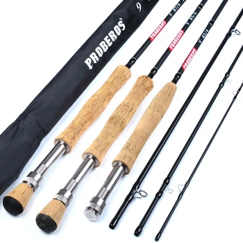 

9ft Carbon Fiber Fly Fishing Rod 2.7M Telescoping 4 Sections Lure Hard Fishing Pole Rod Line Wt 3/4 5/6 7/8 Fish Tackle