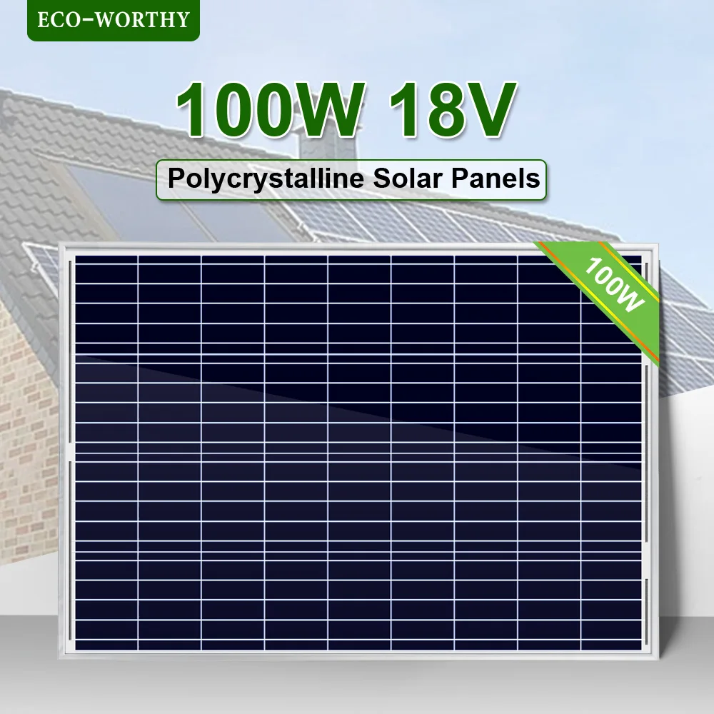 

2019 100W 18V Polycrystalline Solar power Panel for 12v Battery off Grid System Solar for Home System 18V 100W solar panel CELLS