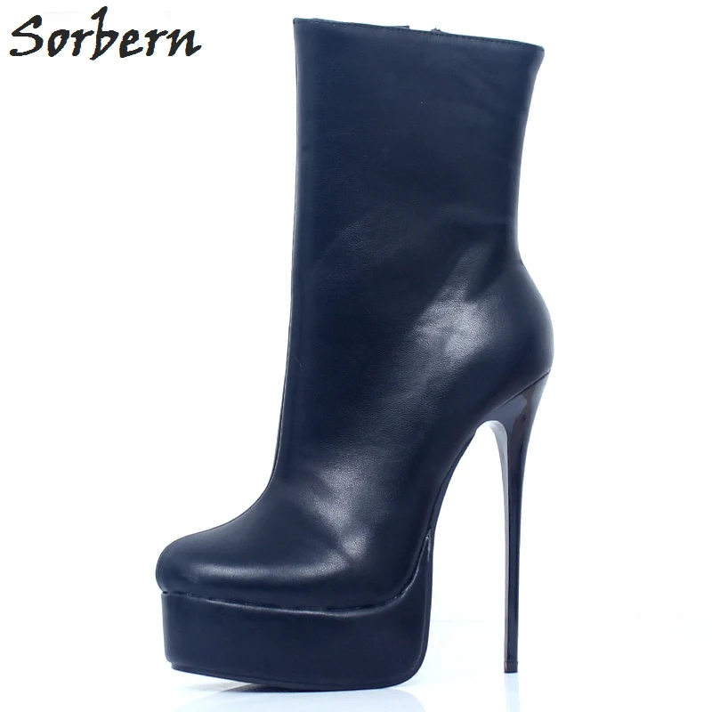 2018 Red Negro Damas Tacón Las Tinto Mujer Sorbern Zapatos Mujeres Cm 15 vino Altura Black Colores rosy De Plataforma Tobillo Alto Botas KawYw1dq