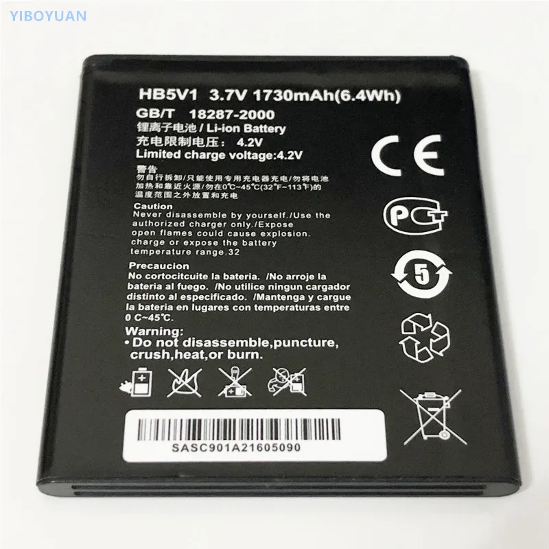 

3.7V 1730mAh HB5V1 For Huawei Honor Bee / Ascend W1 W1-C00 W1-U00 / Y5C Y541 Y541-U01 Y541-U02 Battery