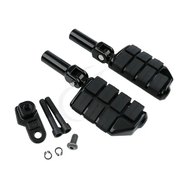 Черные опорные подножки для пассажиров Harley Softail Slim FLS FLSTSB Cross Bones 08 11|Подставки под
