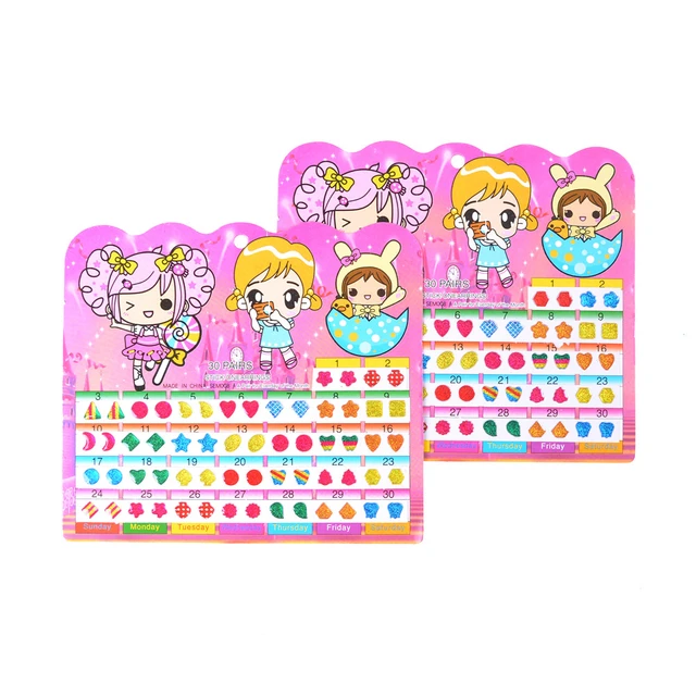 1 Sheet =60PCS Wonderful Stickers Head Earring Cartoon Reward Crystal  Stickers Toy For Children Kids Wholesale
