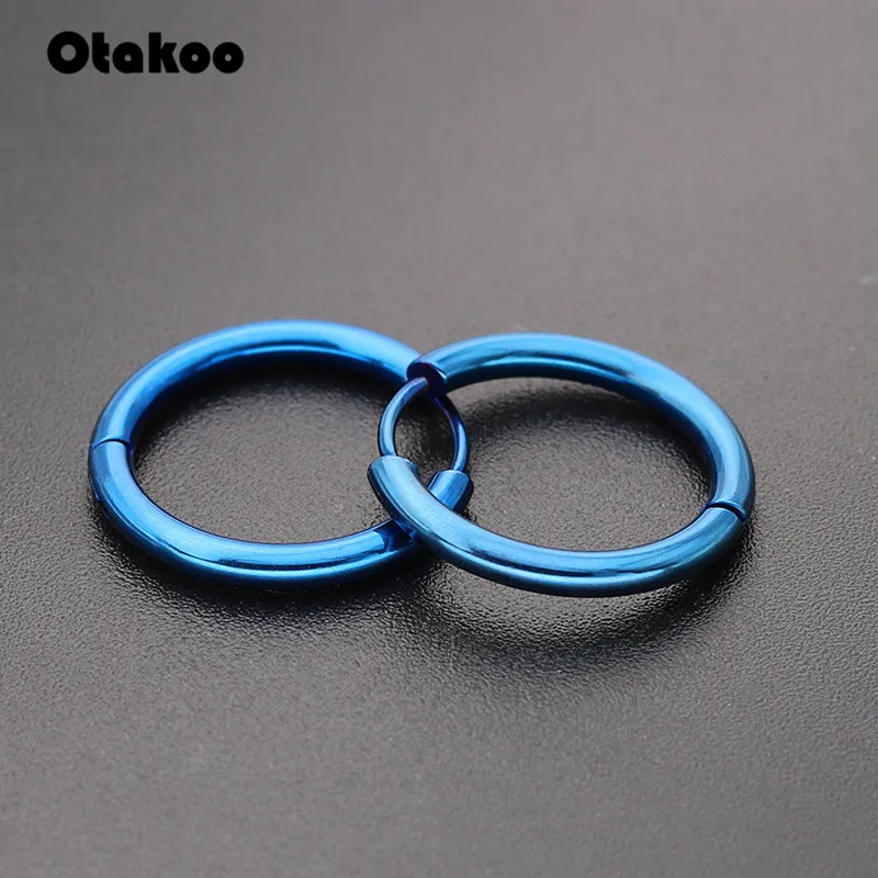 Маленькие серьги кольца Otakoo 1 пара серебряных сережек из нержавеющей стали