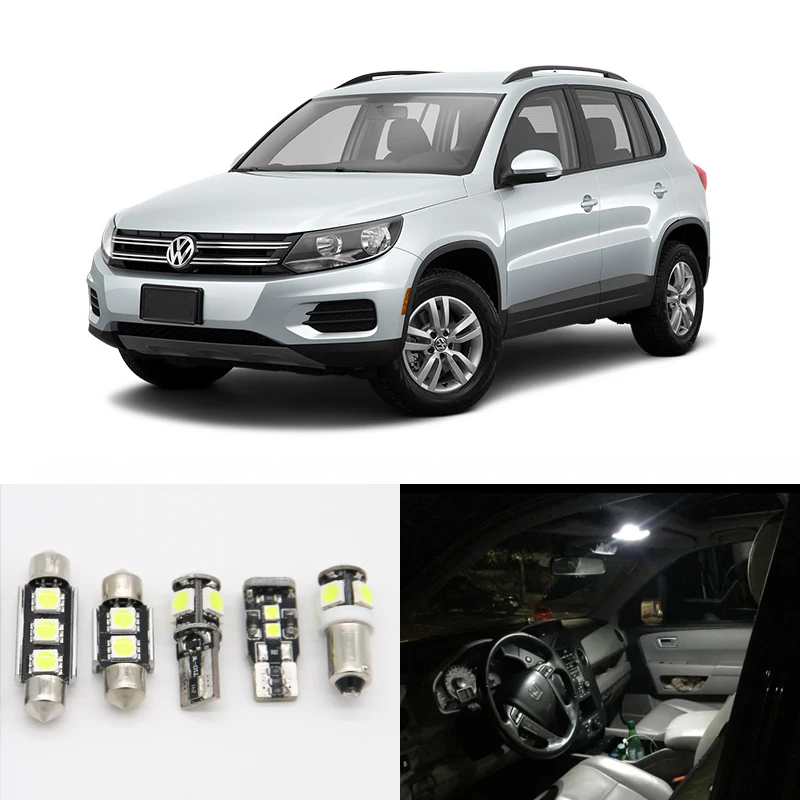 

12PCs CAN-bus Led Package Replacement Light Bulbs Kit For Volkswagen VW Tiguan 2013-2017 Car-Styling Dome Trunk License Plate