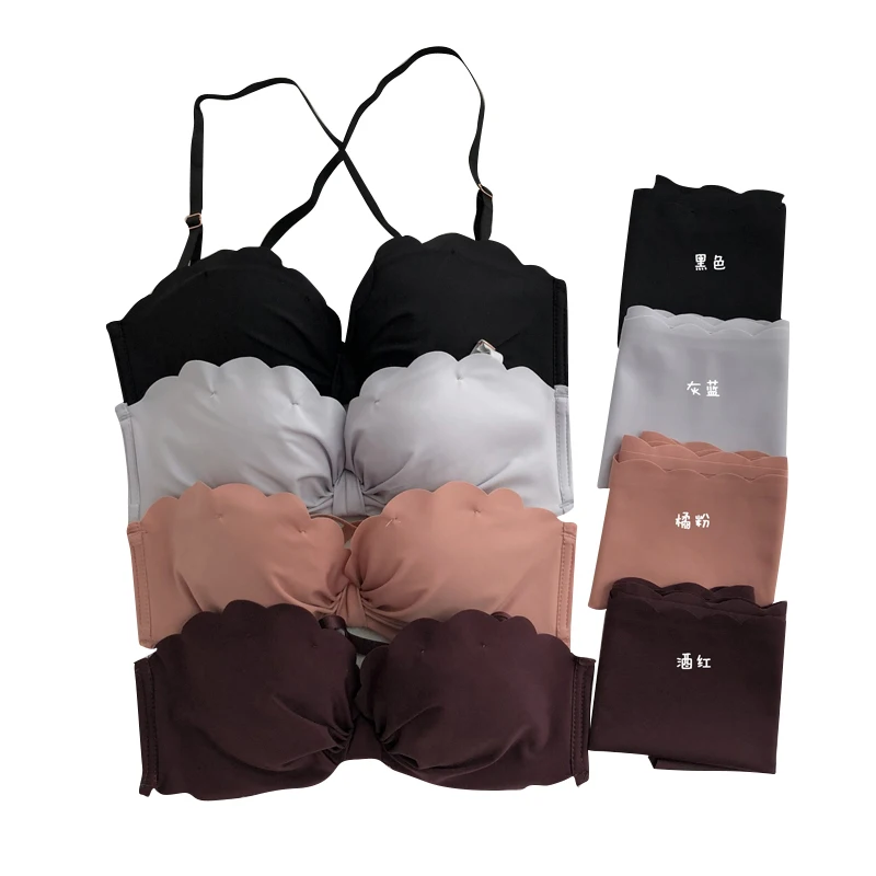 

Sexy gather chest t-shirt bra for women one piece seamless super push up bra small breast student girl sexy bra for small chest