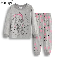 Hooyi Dog/пижамные комплекты для маленьких девочек 2, 3, 4, 5, 6, 7 лет, комплекты детской одежды, комплекты одежды для девочек, футболки, штаны, одежда для сна, 100% хлопок