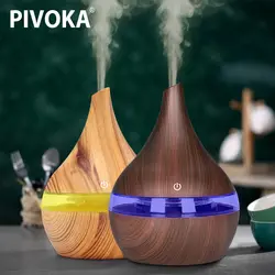 PIVOKA 300 мл Электрический увлажнитель воздуха древесины Арома диффузор аромат лечение эфирные масла 7 цветов светодиодный ночник