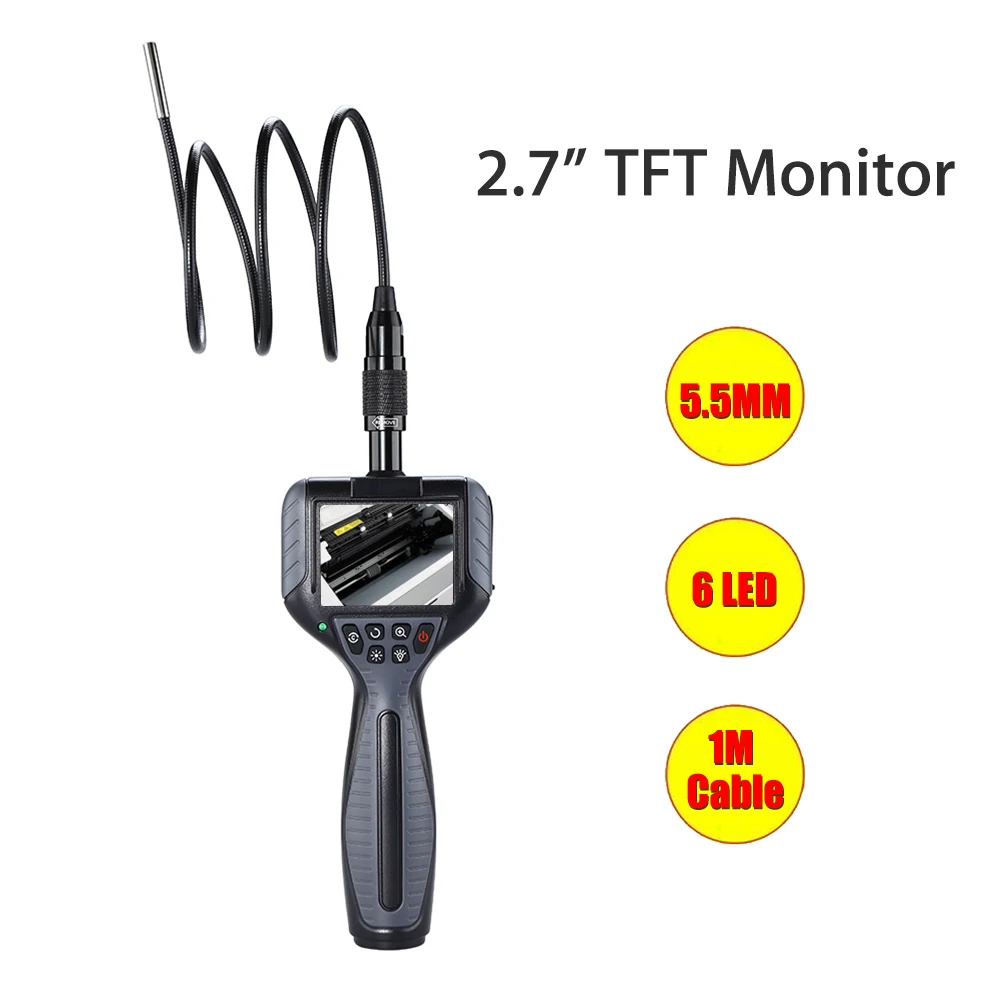 

Endoscopique 5.5mm Lens Endoscope 1M Snake Tube Pipe Borescope Inspection Surveillance Inspector Video Waterproof Hidden Wiring
