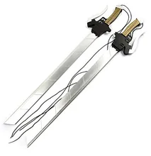 Arma/espada inspirado em attack on titan mikasa ackermann anime cosplay acessórios espada/arma de madeira de prata feminino