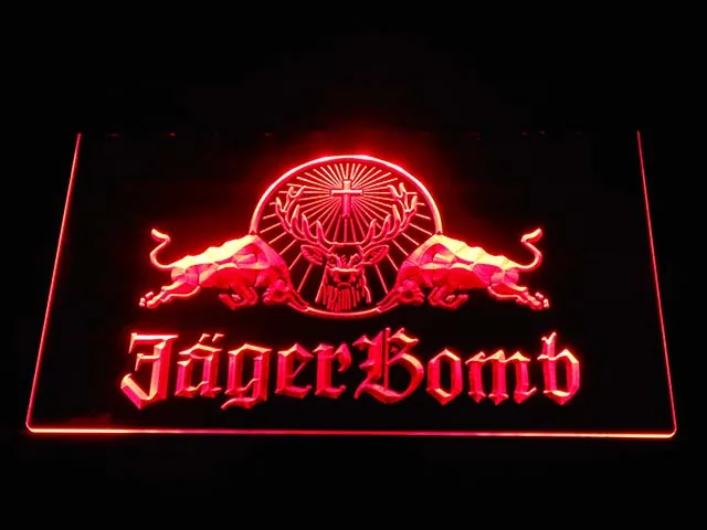 Светодиодный неоновый светильник a233 Jagermeister Jager Bomb Bull Wine|sign|sign ledsign neon |