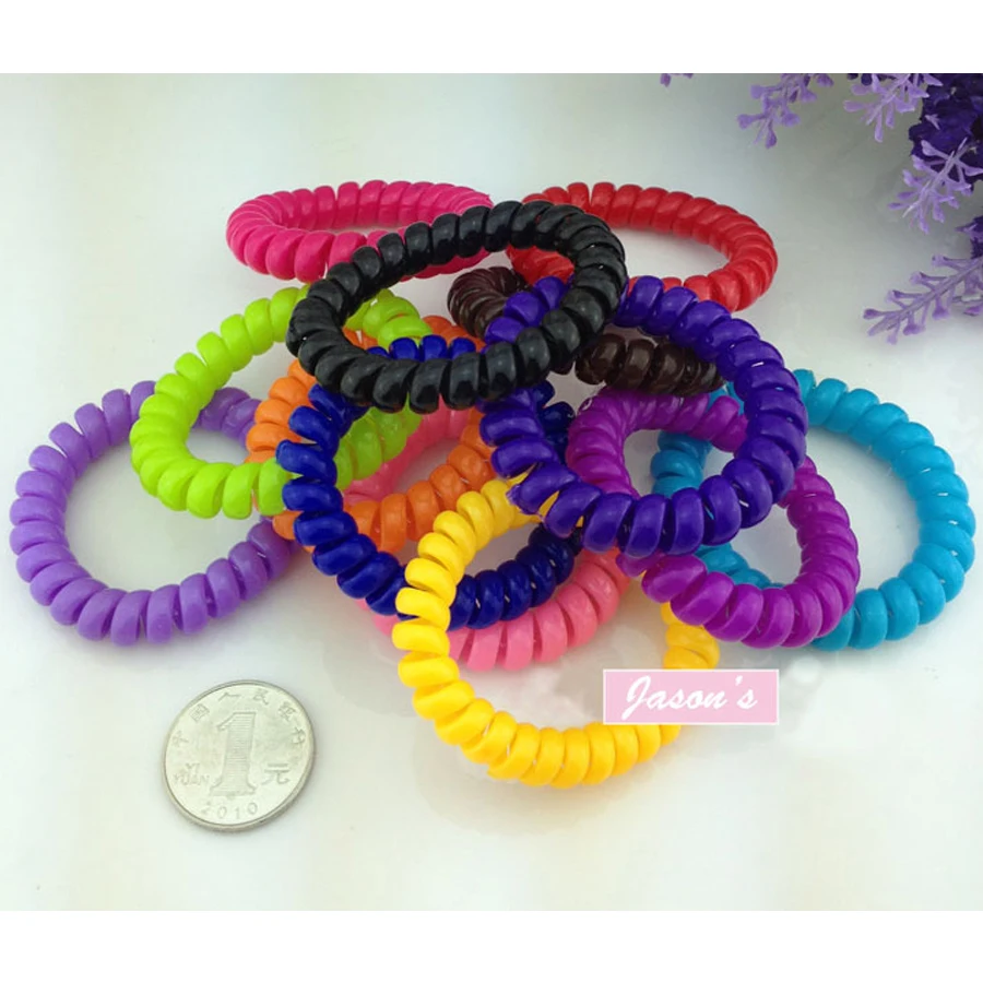 Telephone Wire Cord Elastic Hairband Hair Band Hair Tie Ponytail