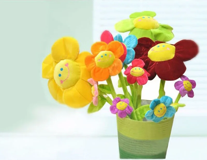 Baby Crib 8 pcslot Rose Sun flowers stuffed plants baby bed decoration artificial flowers for decorative buckle curtain (3)