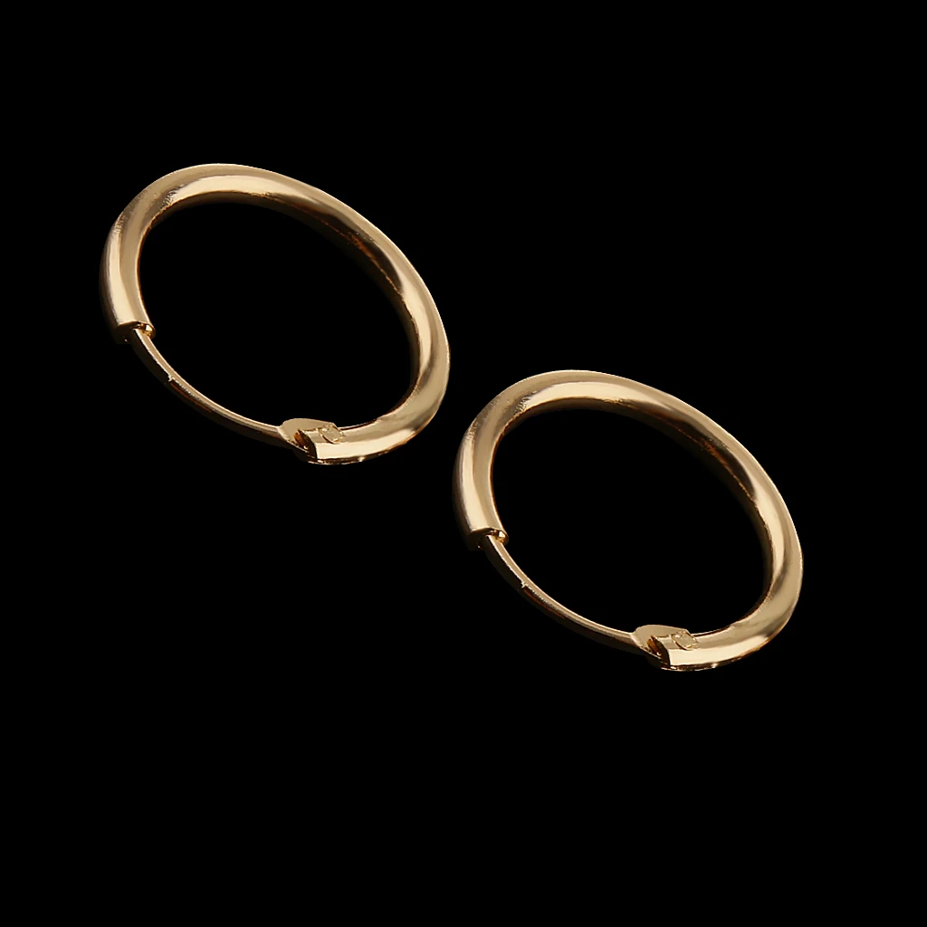 

Phenovo 1 Pair of Size 12mm Gold Copper Endless Hoop Nose Fashion Jewelry for Lover Family Friends Coworkers